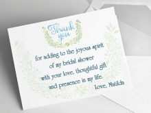 48 Blank Thank You Card Template Bridal Shower Photo by Thank You Card Template Bridal Shower