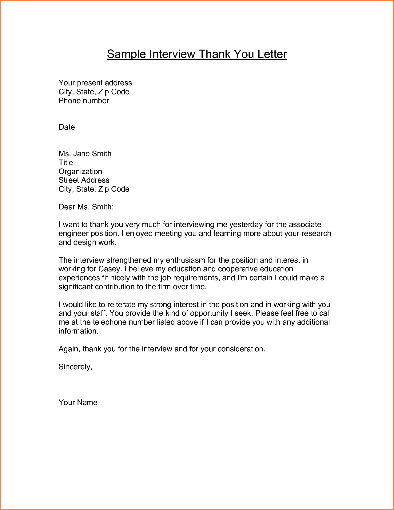 Thank You Letter For Phone Interview Sample from legaldbol.com