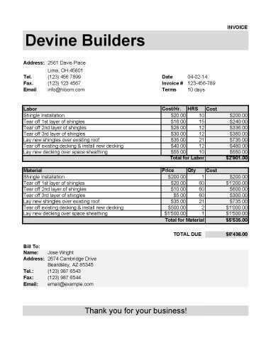 48 How To Create Blank Labor Invoice Template Now for Blank Labor Invoice Template