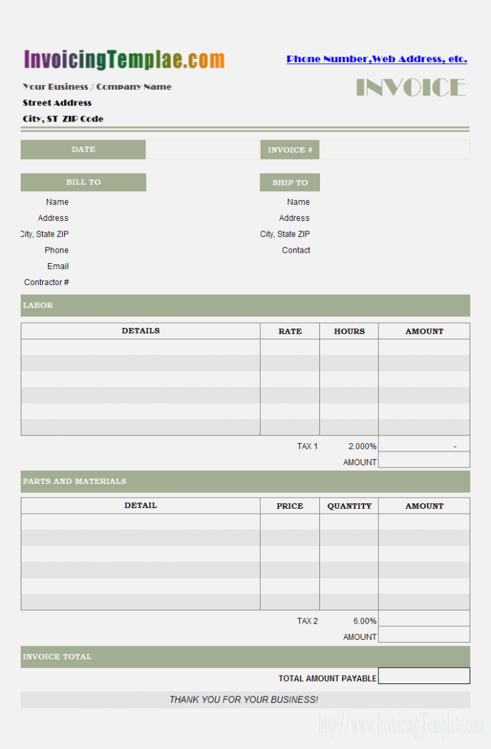 garage invoice template free cards design templates