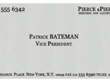 48 Report Patrick Bateman Business Card Template Word for Ms Word by Patrick Bateman Business Card Template Word