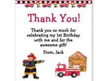 48 Standard Fire Truck Thank You Card Template With Stunning Design with Fire Truck Thank You Card Template