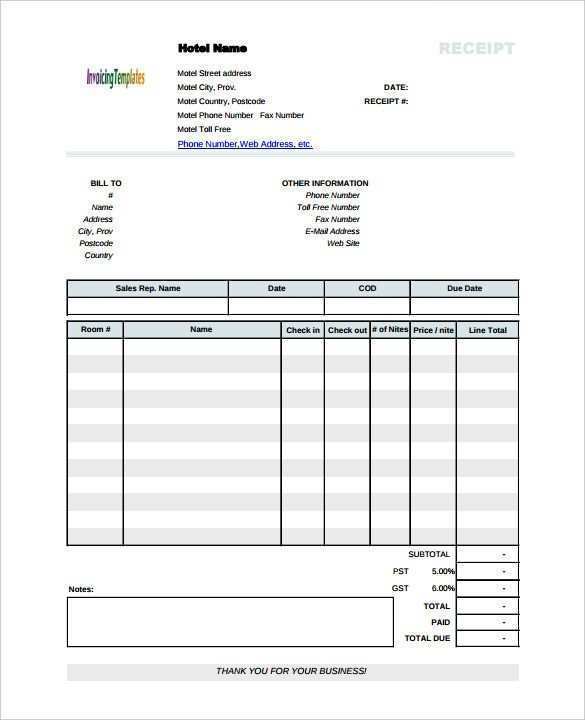 48 Standard Hotel Invoice Template Html Now with Hotel Invoice Template Html