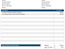 Template Of Company Invoice