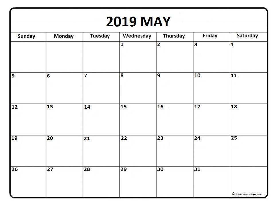 49 Best Daily Calendar Template May 2019 with Daily Calendar Template May 2019