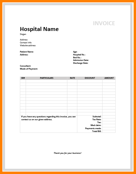 Doctors Invoice Template