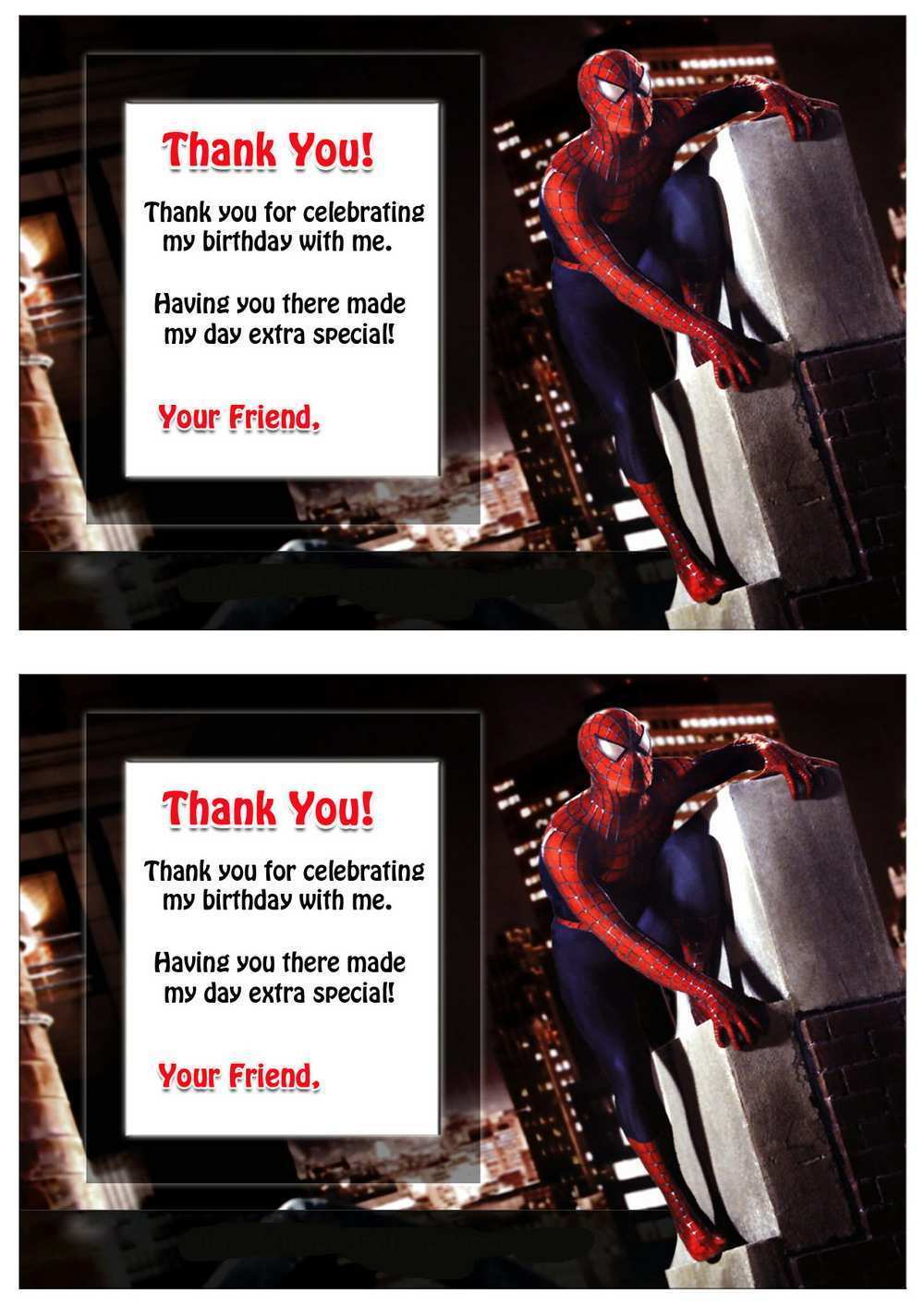 49 Blank Spiderman Thank You Card Template Formating by Spiderman Thank You Card Template