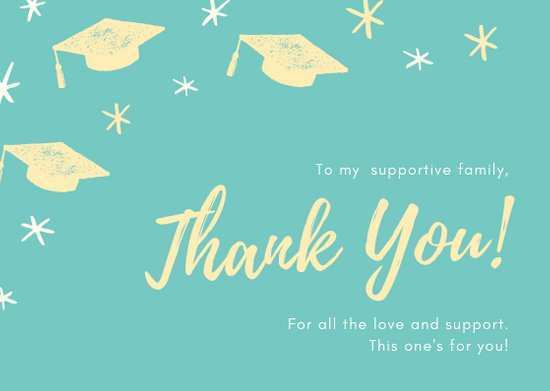 49 Blank Thank You Card Template For Graduation With Stunning Design by Thank You Card Template For Graduation