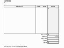 Windshield Repair Invoice Template