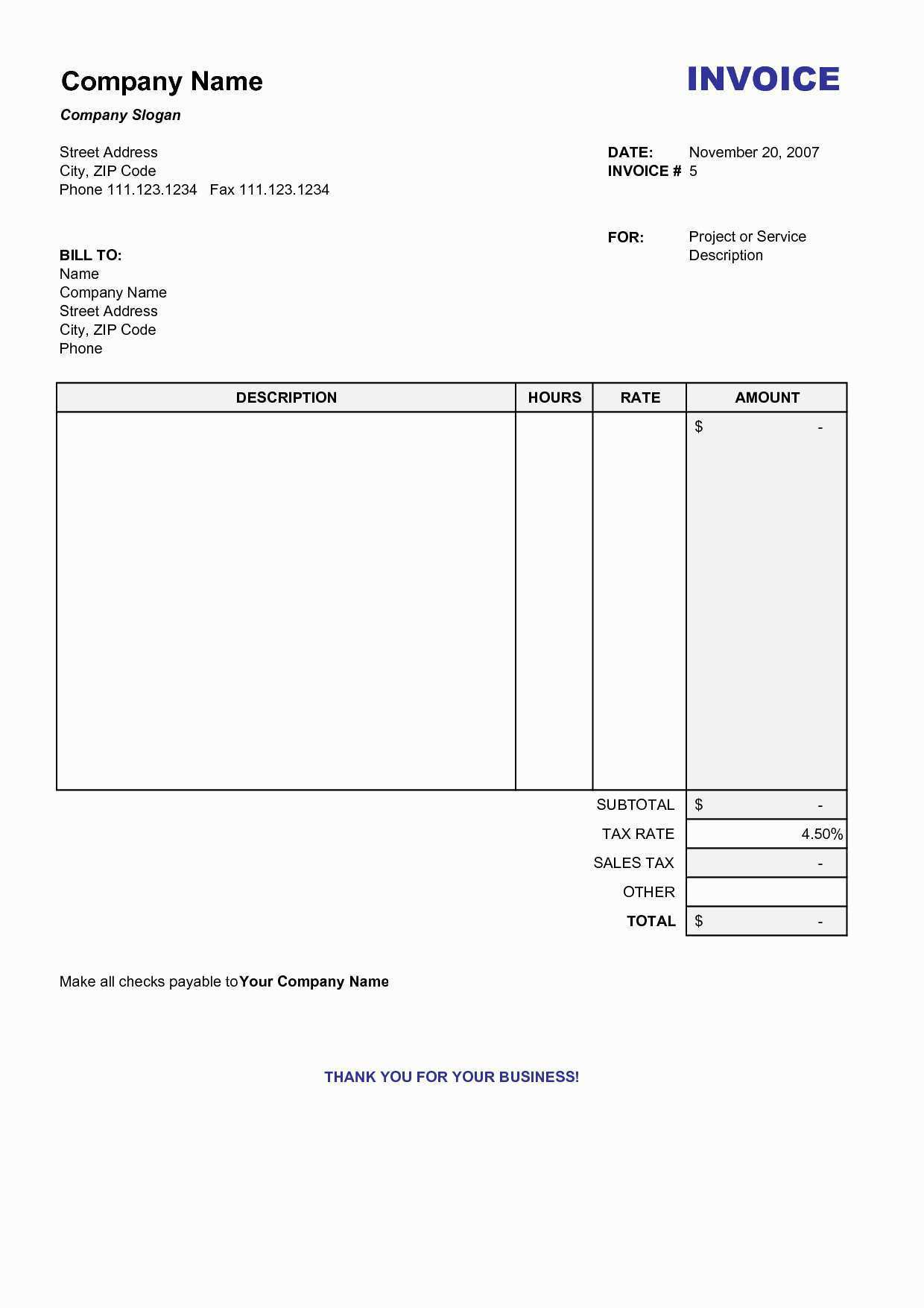 windshield repair invoice template cards design templates
