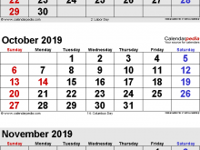 49 Format Daily Calendar Template October 2019 in Photoshop with Daily Calendar Template October 2019