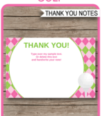 Golf Thank You Card Template