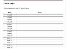 49 Format Syllabus Class Schedule Template Formating for Syllabus Class Schedule Template