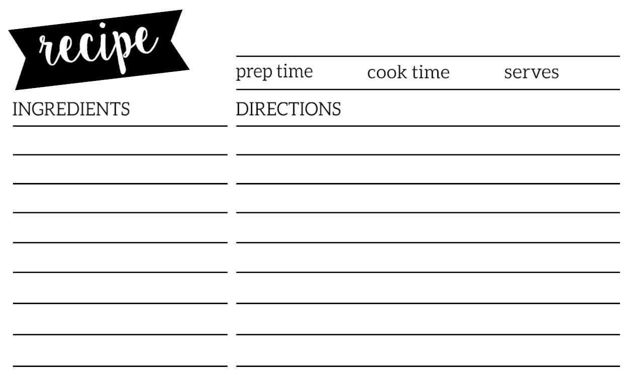 49 Printable A Recipe Card Template For Free with A Recipe Card Template