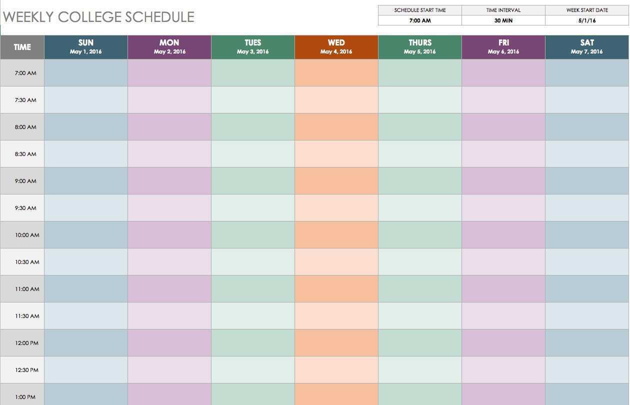 49 Printable Weekly Class Schedule Template Pdf Formating by Weekly