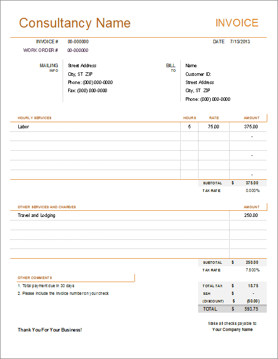 50 Create Invoice Template For Consulting Work PSD File for Invoice Template For Consulting Work