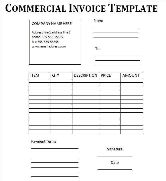 50 Creative Blank Commercial Invoice Template Maker with Blank Commercial Invoice Template