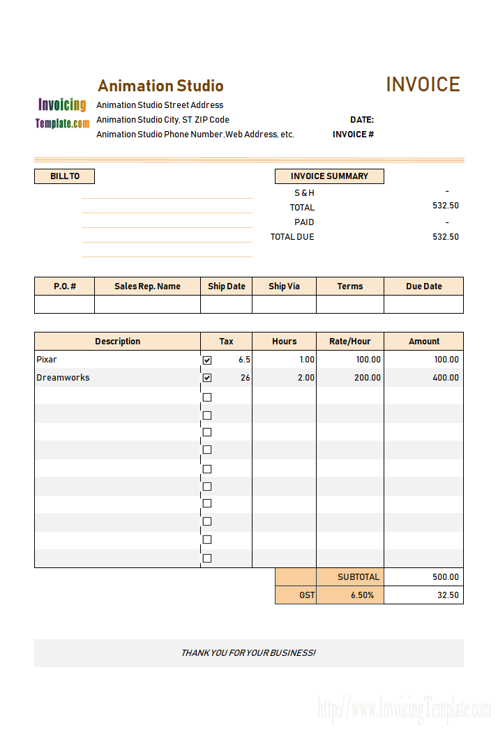 50 Customize Freelance Animation Invoice Template in Word with Freelance Animation Invoice Template