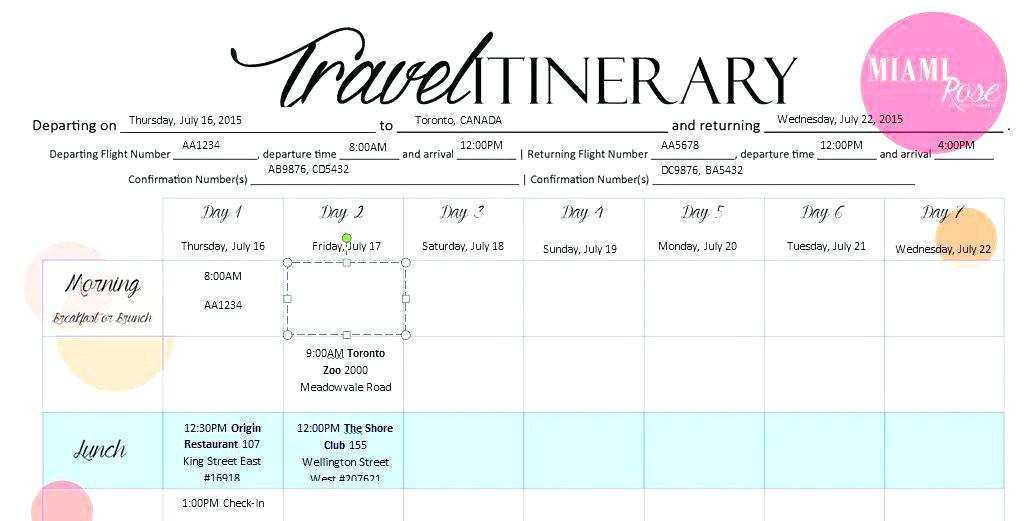 Template For Travel Itinerary from legaldbol.com