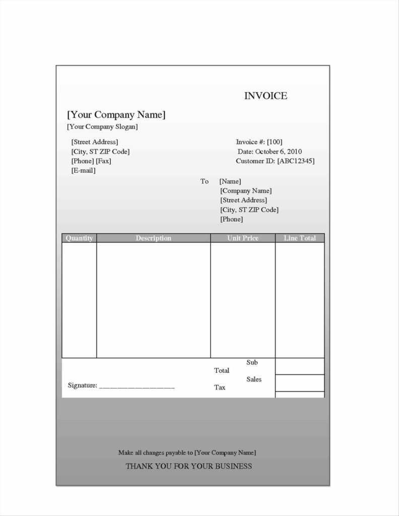 50 Printable Blank Service Invoice Template Pdf in Word for Blank Service Invoice Template Pdf