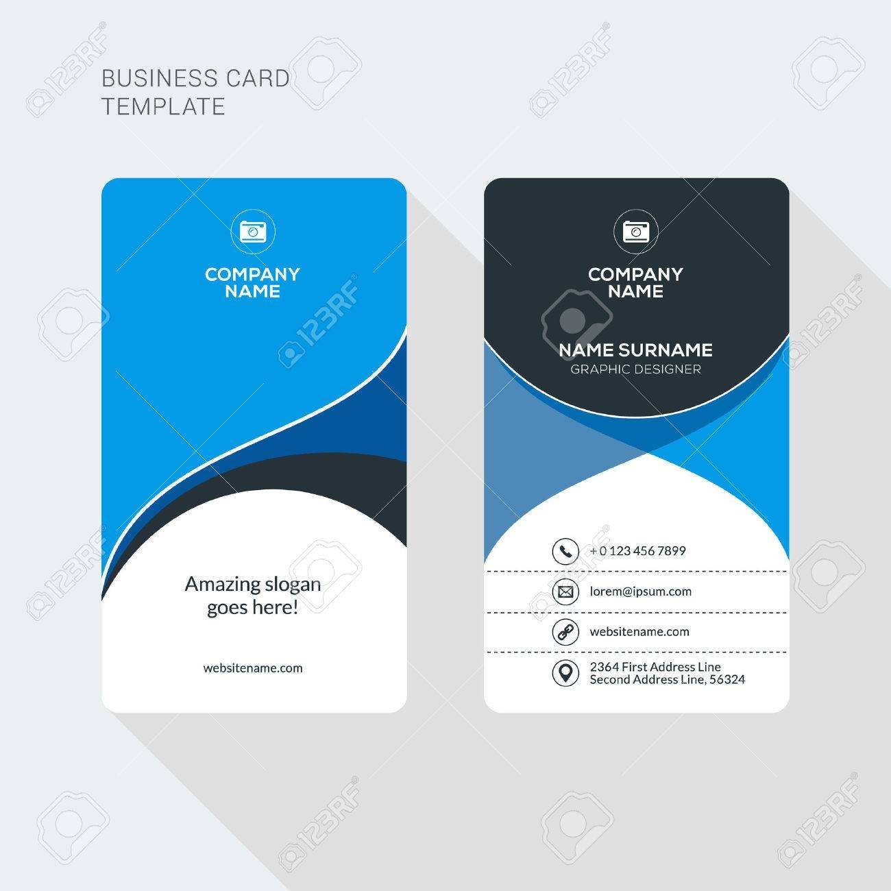 50 Printable Id Card Template With Flat Design Formating with Id Card Template With Flat Design