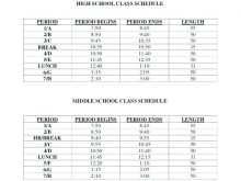 50 Standard Middle School Schedule Template Free Layouts with Middle School Schedule Template Free