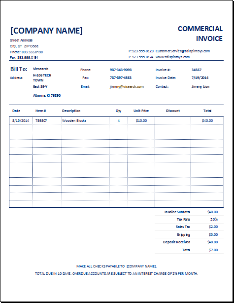 51 Creative Blank Commercial Invoice Template for Ms Word by Blank Commercial Invoice Template