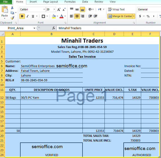 51 Creative Sales Tax Invoice Format Pakistan for Ms Word for Sales Tax Invoice Format Pakistan