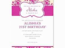 51 Customize 21St Birthday Card Invitation Templates For Free for 21St Birthday Card Invitation Templates