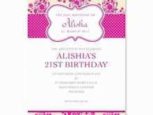 21St Birthday Card Invitation Templates