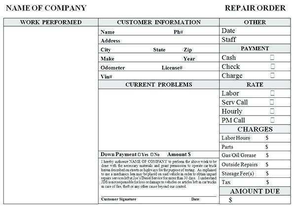 51 Free Garage Invoice Example Maker for Garage Invoice Example