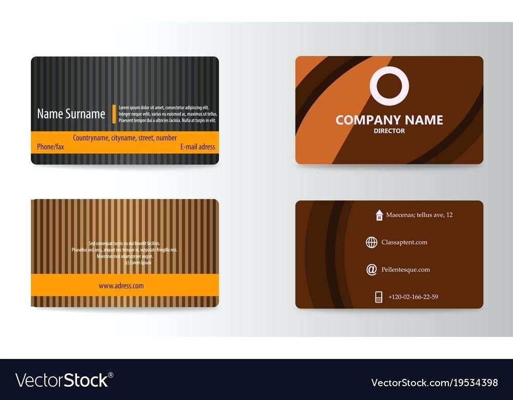 Double Sided Business Card Design Template In Word Psd Publisher