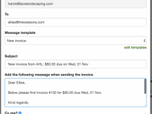 Invoice Email Message Template