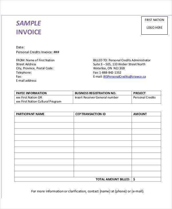 51 Visiting Personal Invoice Template Free Maker by Personal Invoice Template Free