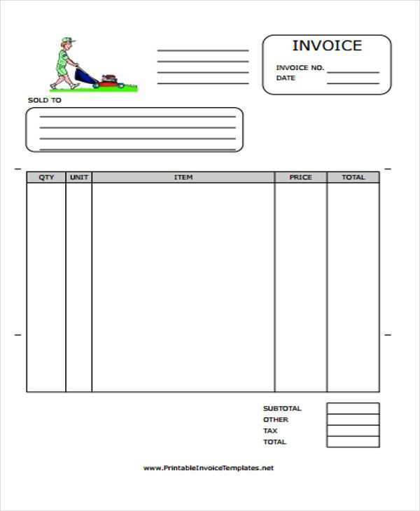 52 Blank Free Lawn Maintenance Invoice Template Maker for Free Lawn Maintenance Invoice Template