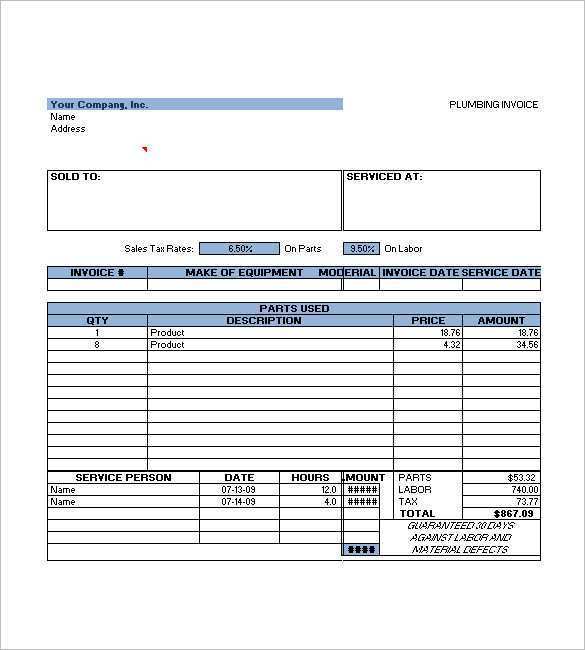 52 Format Plumbing Company Invoice Template Formating with Plumbing ...