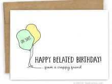 52 Free Belated Birthday Card Template For Free for Belated Birthday Card Template