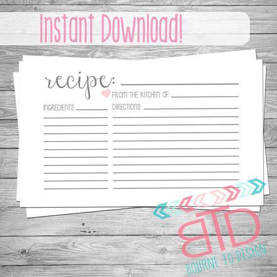 52 Printable 3 X 5 Recipe Card Template Layouts with 3 X 5 Recipe Card Template