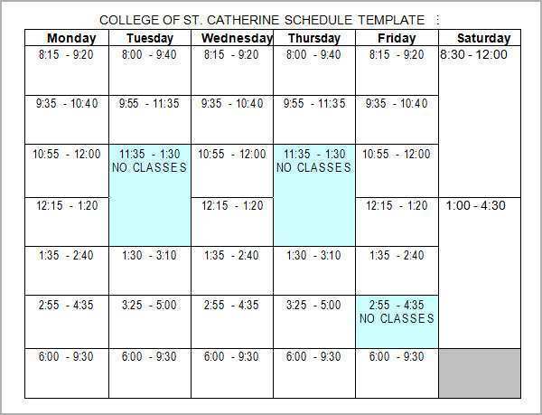 52 Report Class Schedule Spreadsheet Template For Free for Class Schedule Spreadsheet Template