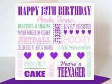 52 Standard 13Th Birthday Card Template in Word for 13Th Birthday Card Template