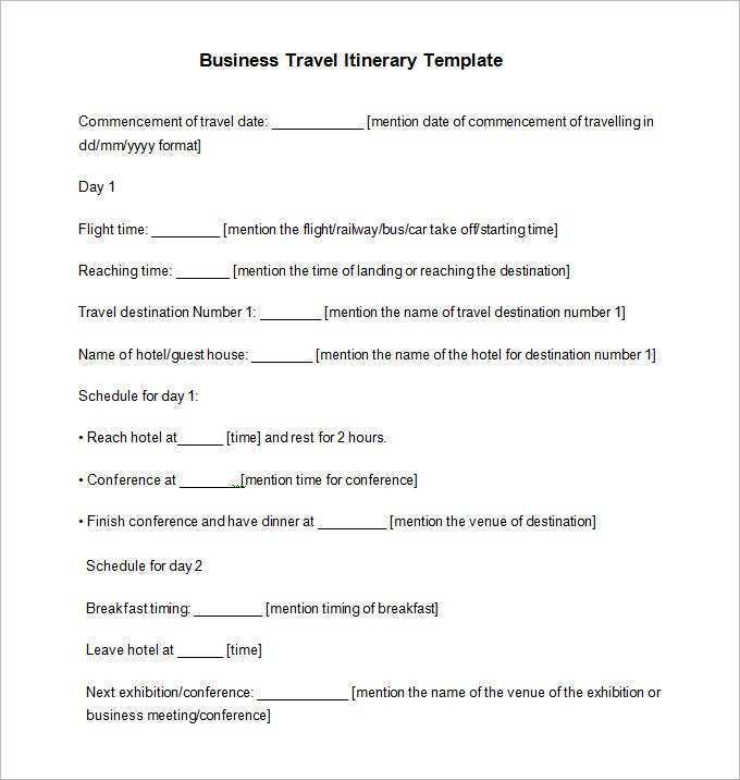 52 Visiting Business Travel Itinerary Template Word in Word with Business Travel Itinerary Template Word