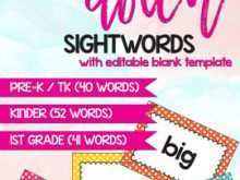 52 Visiting Sight Word Flash Card Template Formating with Sight Word Flash Card Template