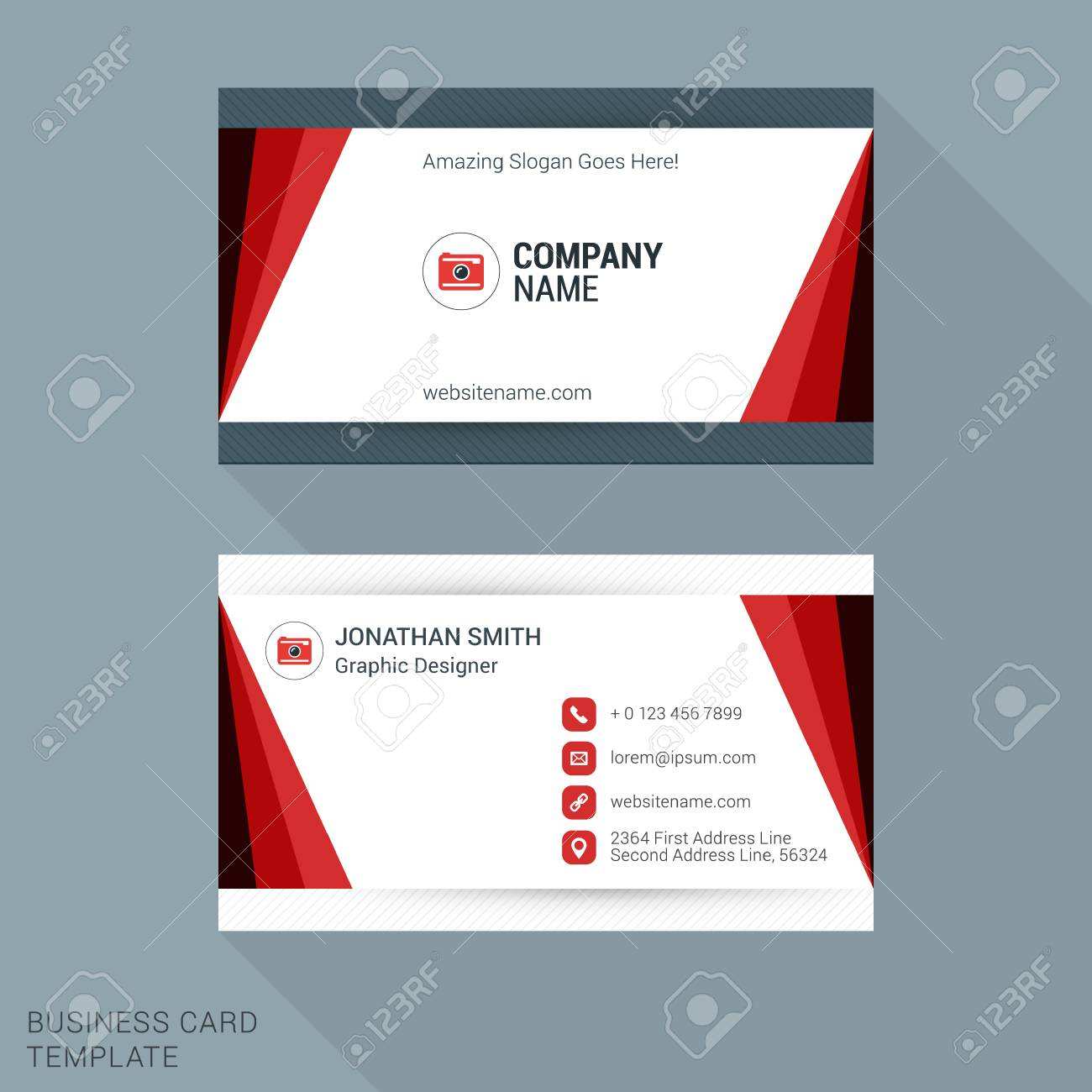 53 Blank Business Card Template Red Blue in Photoshop with Business Card Template Red Blue