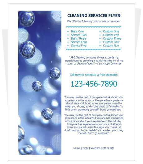 53 Creating Cleaning Flyers Templates Formating for Cleaning Flyers Templates