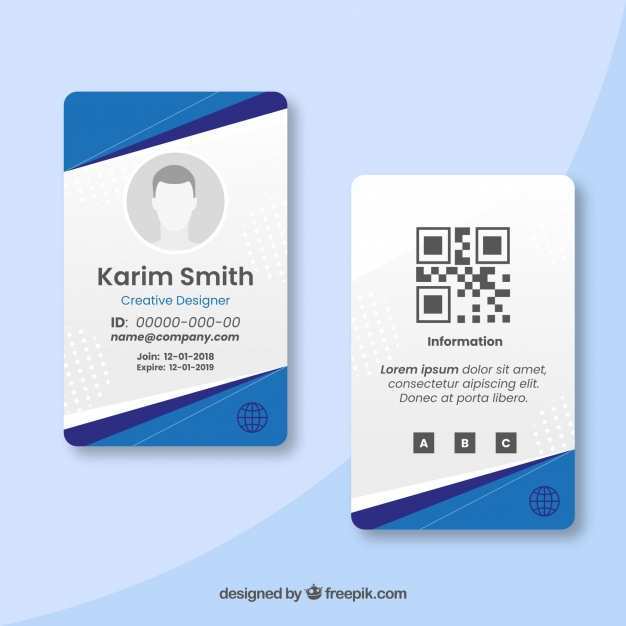 53 Customize Id Card Template Blue for Ms Word for Id Card Template Blue