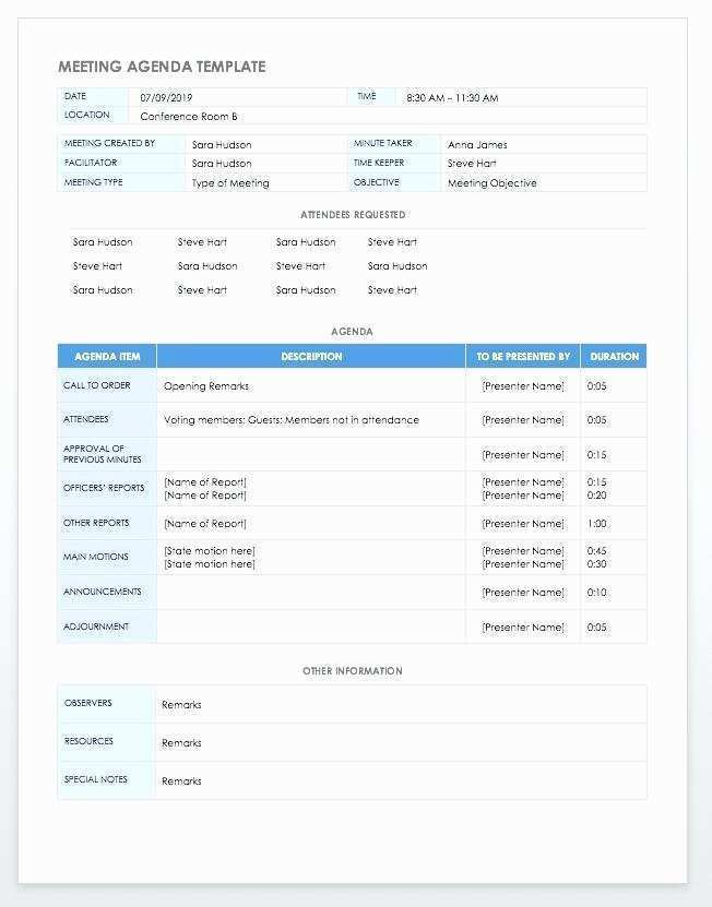 Rolling Agenda Template Google Docs