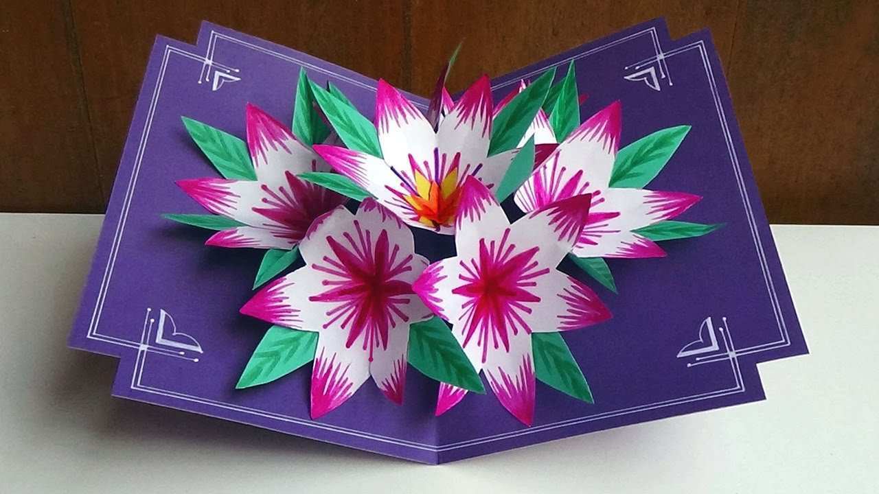 24 Free Printable Pop Up Flower Card Tutorial Handmade For Free Pertaining To Free Printable Pop Up Card Templates