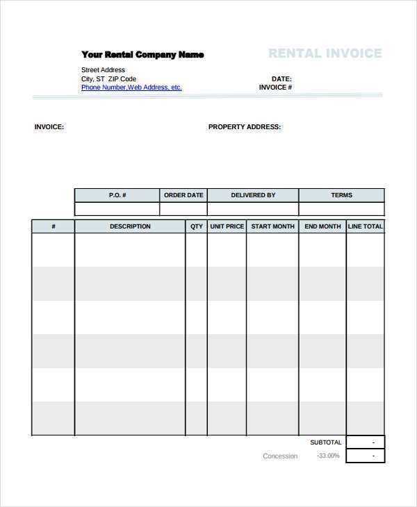 53 Online Monthly Invoice Template Free Word Formating with Monthly Invoice Template Free Word