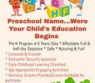 53 Online Preschool Flyer Template in Word by Preschool Flyer Template