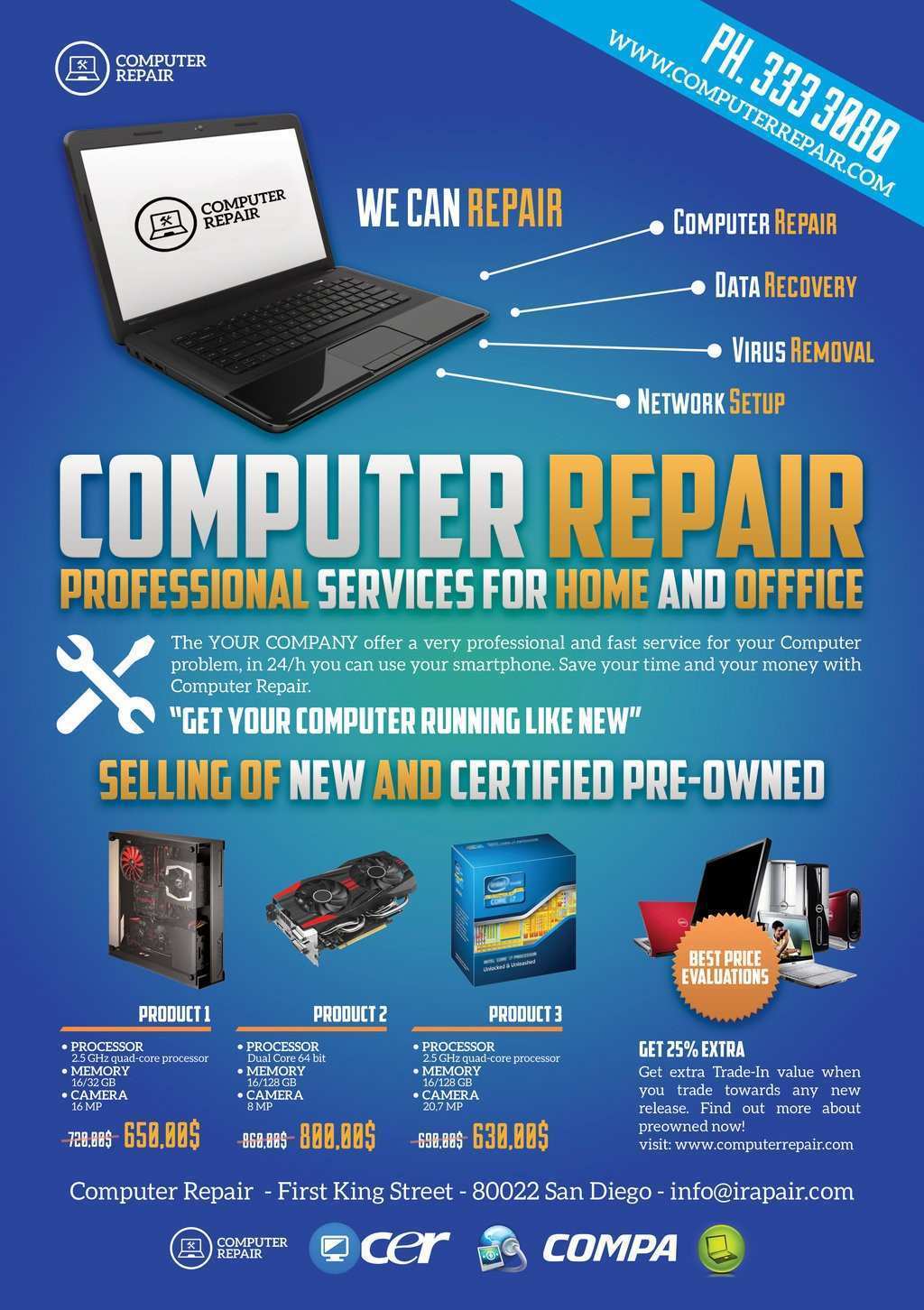 54 Free Printable Computer Repair Flyer Word Template PSD File by Computer Repair Flyer Word Template